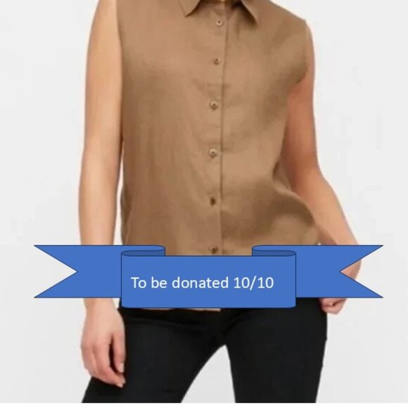 Premium Linen Sleeveless Blouse - Picture 1 of 3